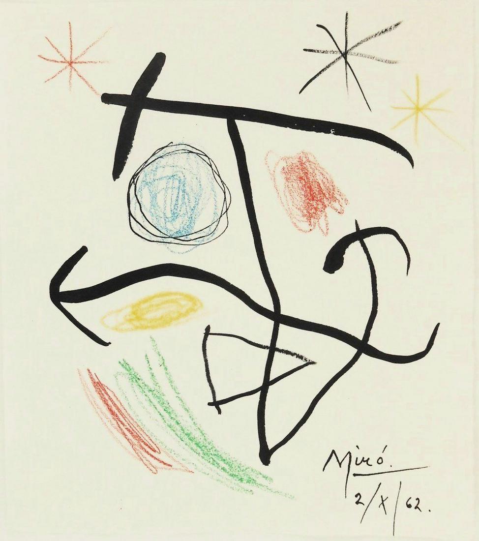 Joan Miro (1893-1983) Ink & Colored Pencil Sketch (1 of 2)