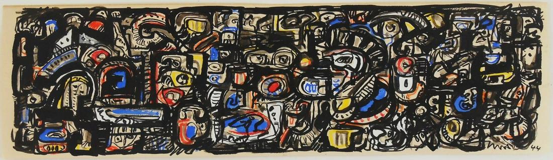 Jackson Pollock (1912-1956) Mixed Media Abstract (1 of 2)