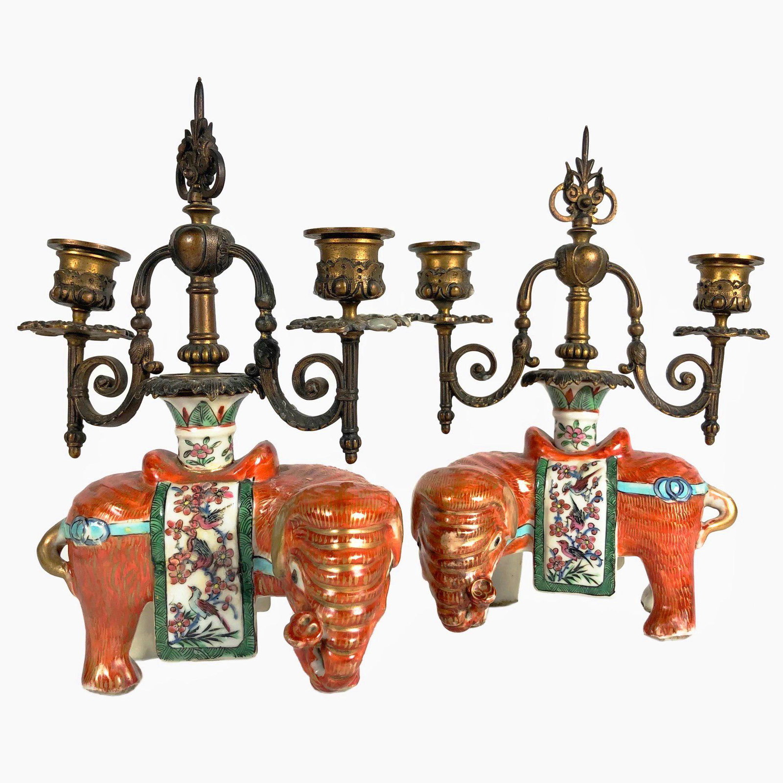 Chinese Elephant-Form Candlesticks, Ca. 1910 (1 of 4)