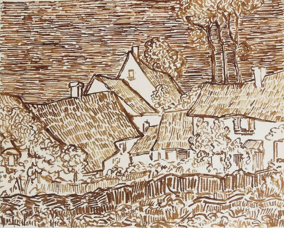Vincent Van Gogh (1853-1890) Pen & Ink Drawing (1 of 2)