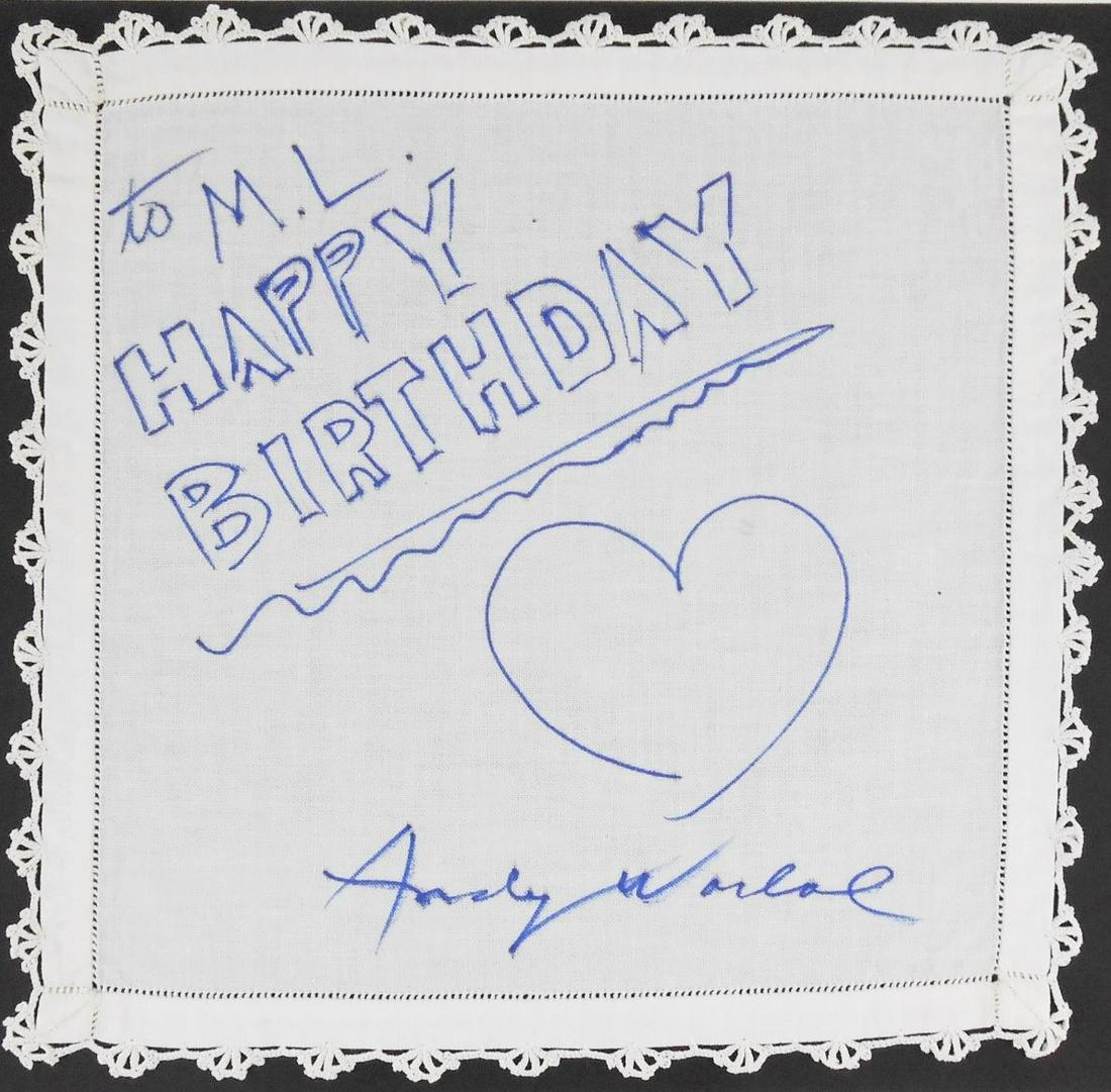 Andy Warhol (1928-1987) Lace-Trimmed Napkin (1 of 2)