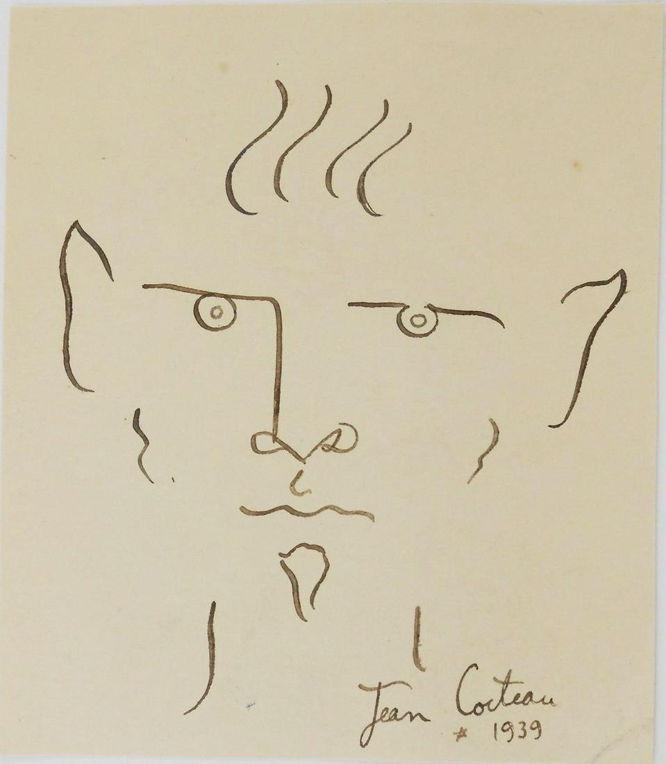 Jean Cocteau (1889-1963) Brown Ink Drawing (1 of 3)