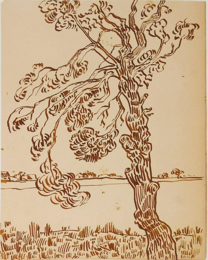 Vincent Van Gogh (1853-1890) Ink Drawing (1 of 3)