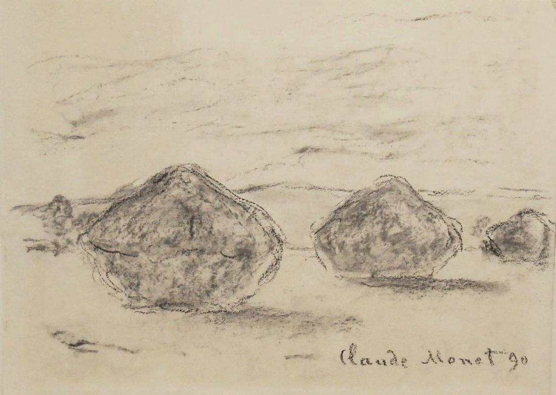 Claude Monet (1840-1926) Charcoal Sketch (1 of 2)