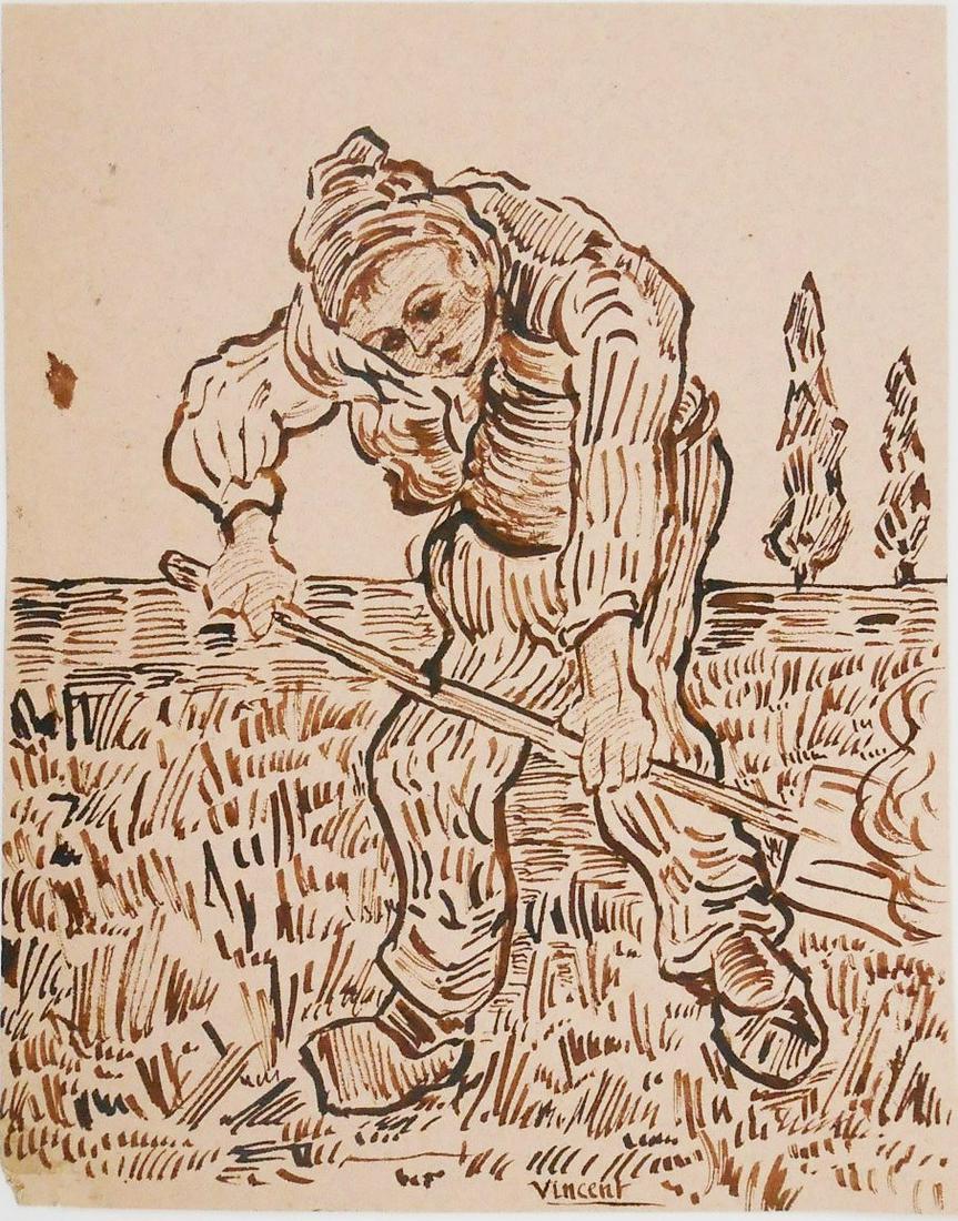 Vincent Van Gogh (1853-1890) Ink Drawing (1 of 2)
