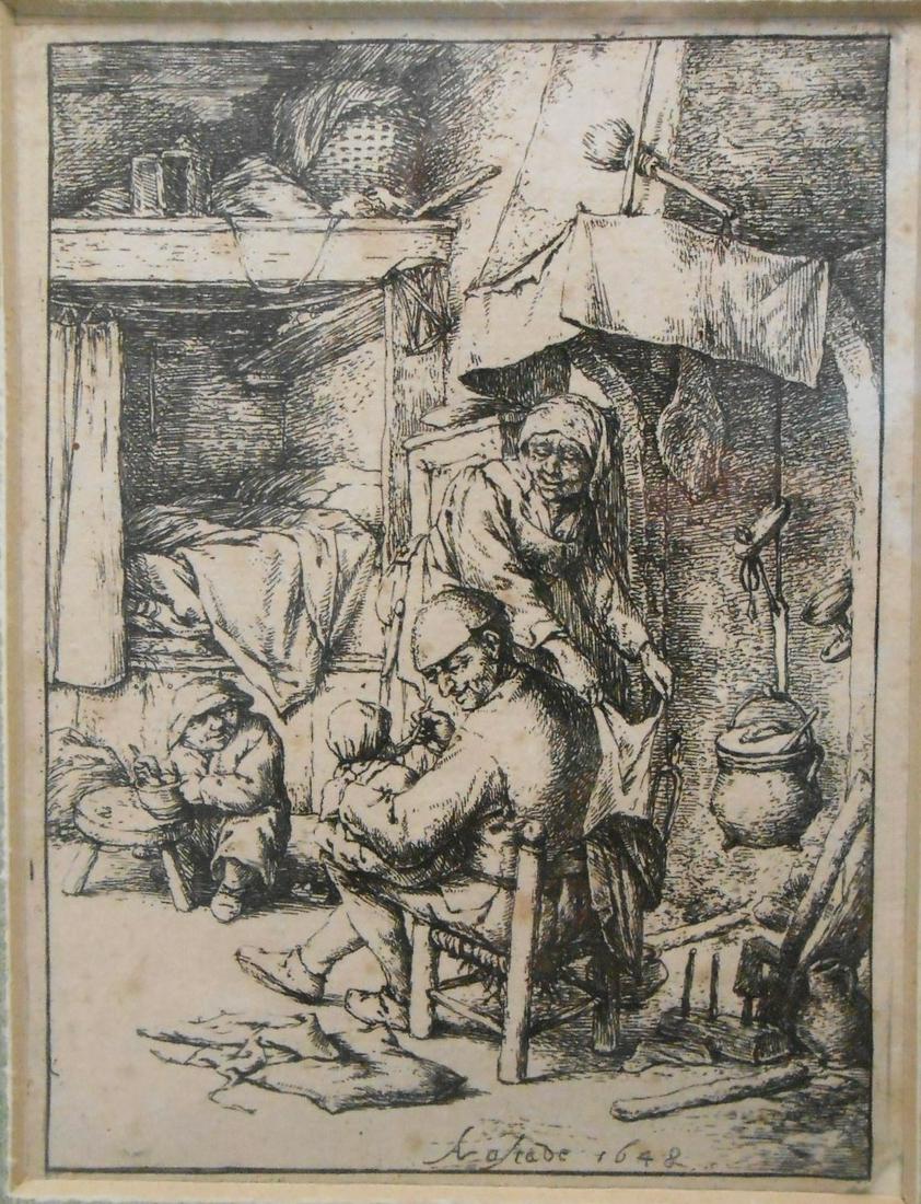 Adrian Van Ostade (1610-1685) Etching, 1648 (1 of 2)