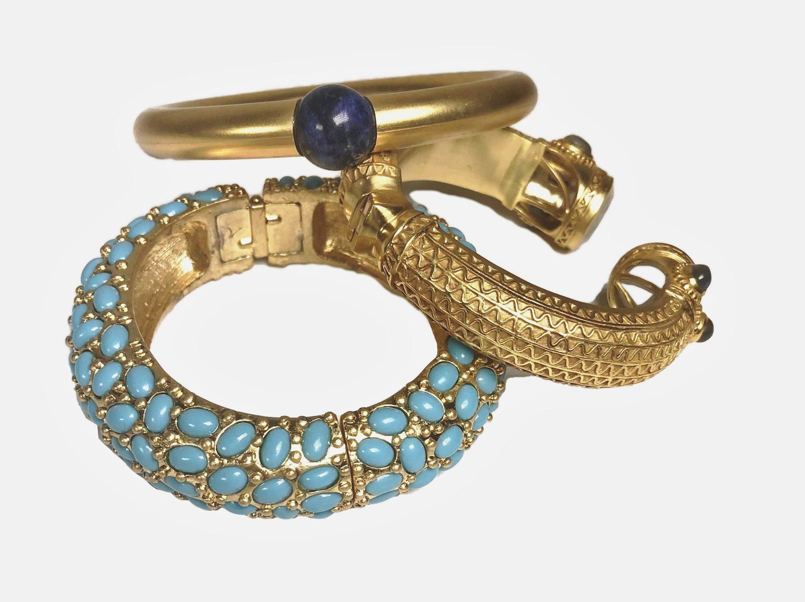 Three Vintage Gold Metal Bracelets (1 of 3)