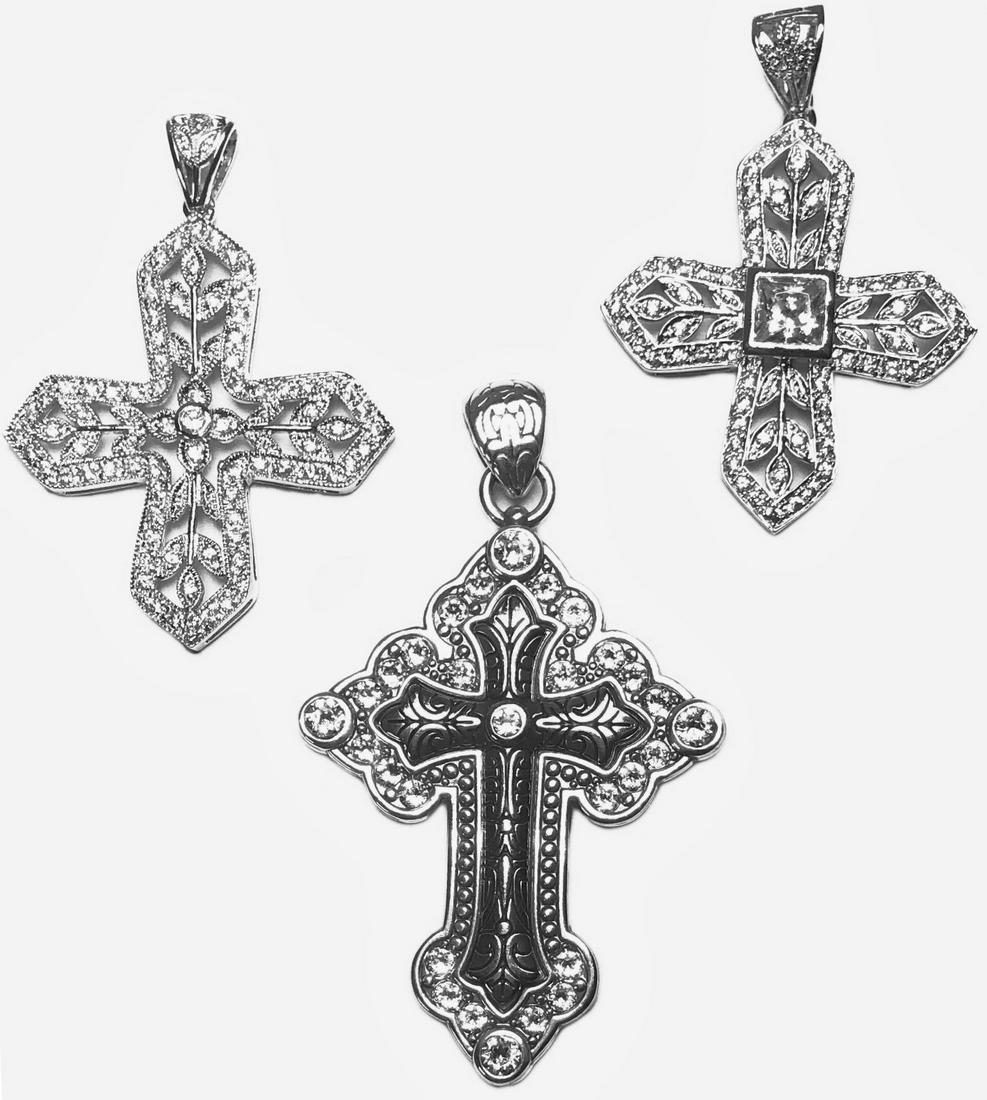 Three Silver Metal Crosses (1 of 2)
