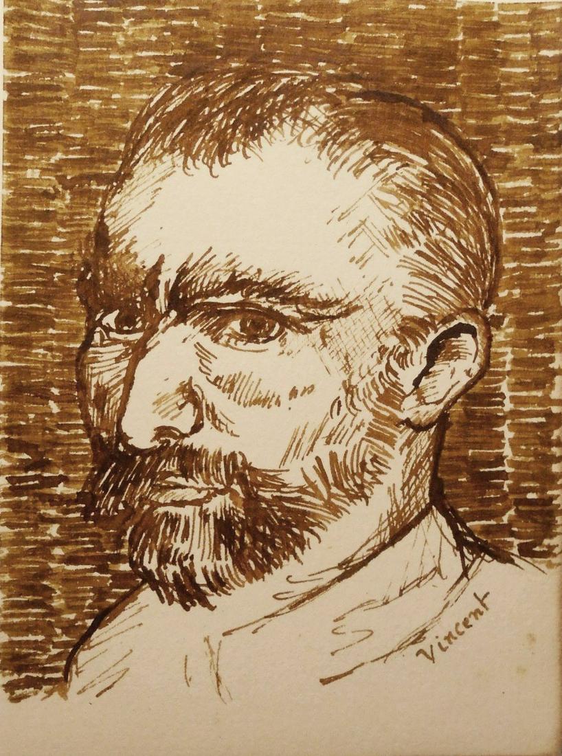 Vincent Van Gogh (1853-1890) Pen & Ink Drawing (1 of 2)
