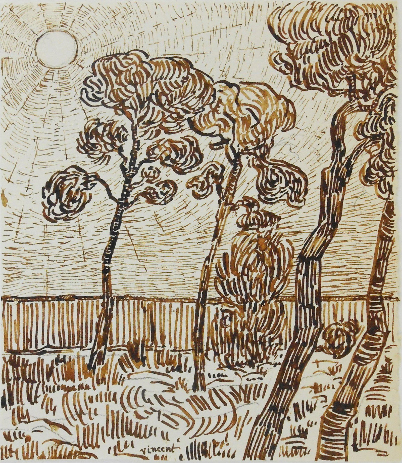 Vincent Van Gogh (1853-1890) Ink Drawing On Paper (1 of 2)