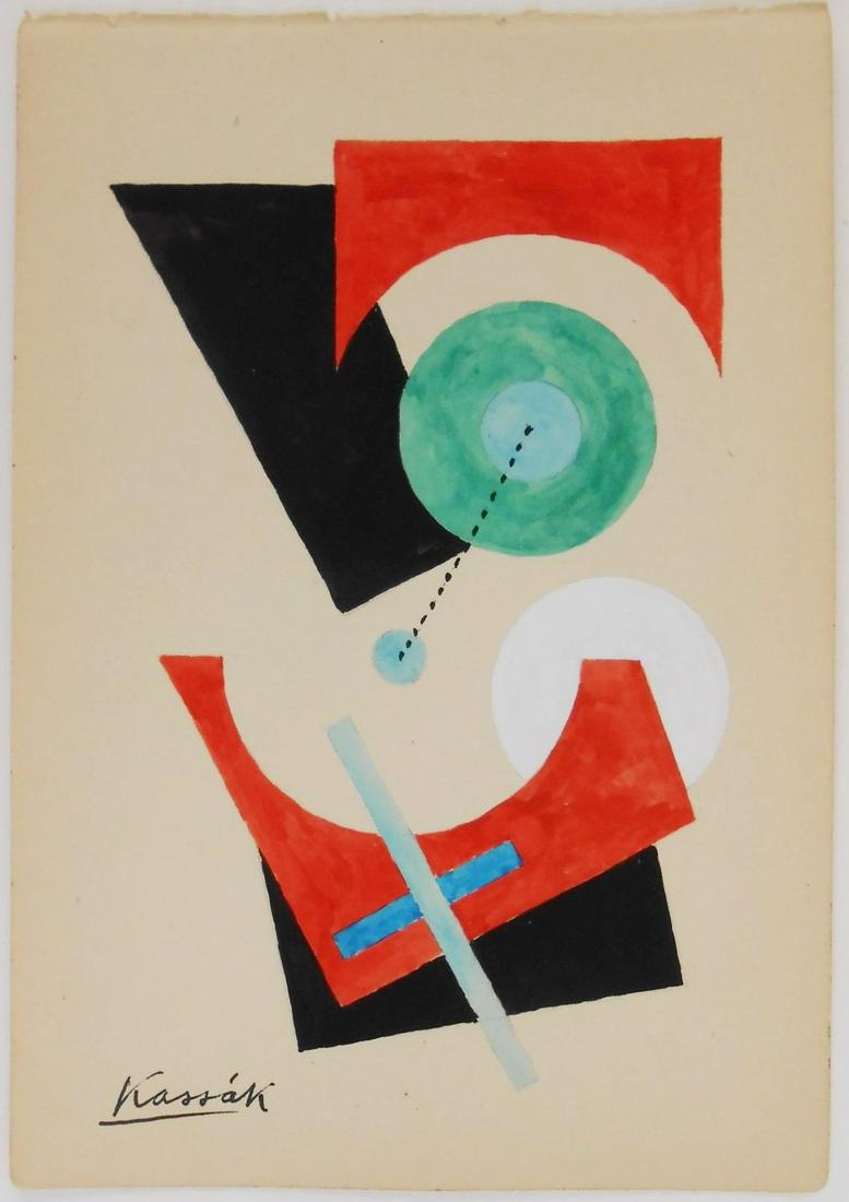 Lajos Kassak (1887-1967) Gouache On Paper (1 of 2)