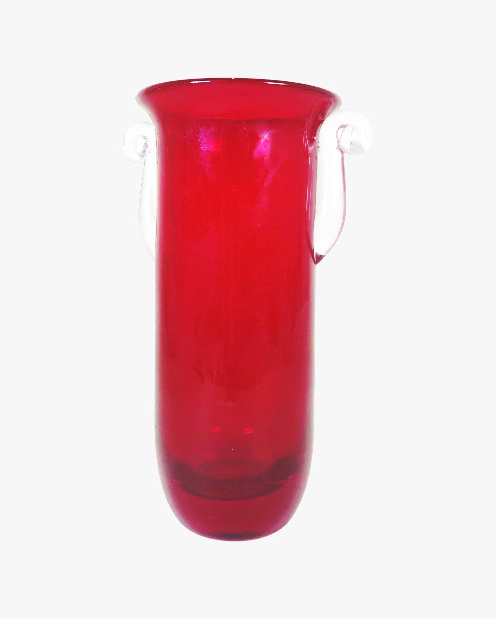 Red Blenko Millennium Glass Vase (1 of 3)