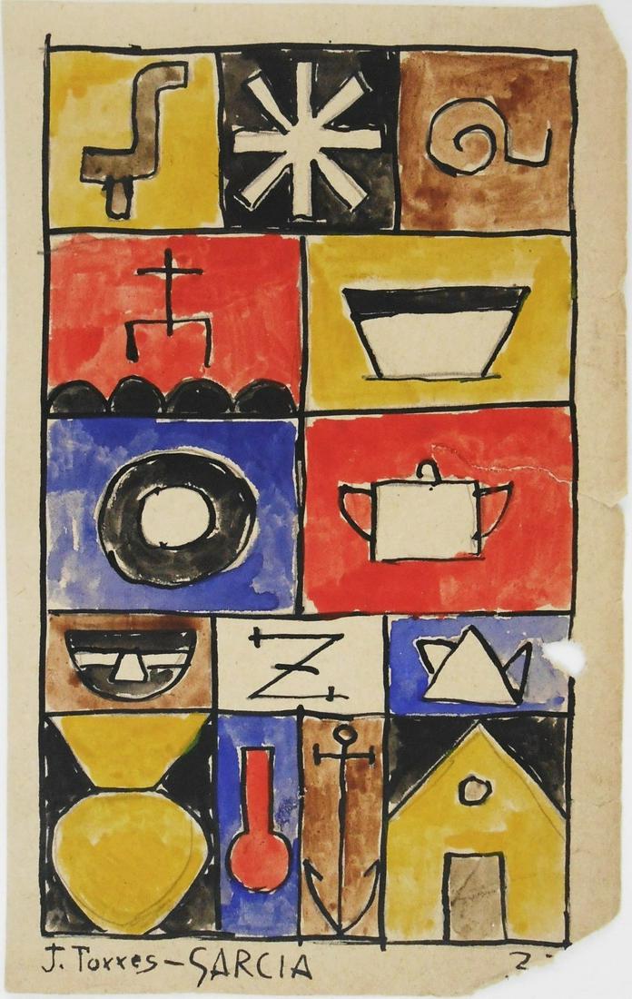 Joaquin Torres-Garcia (1874-1949) Watercolor (1 of 2)