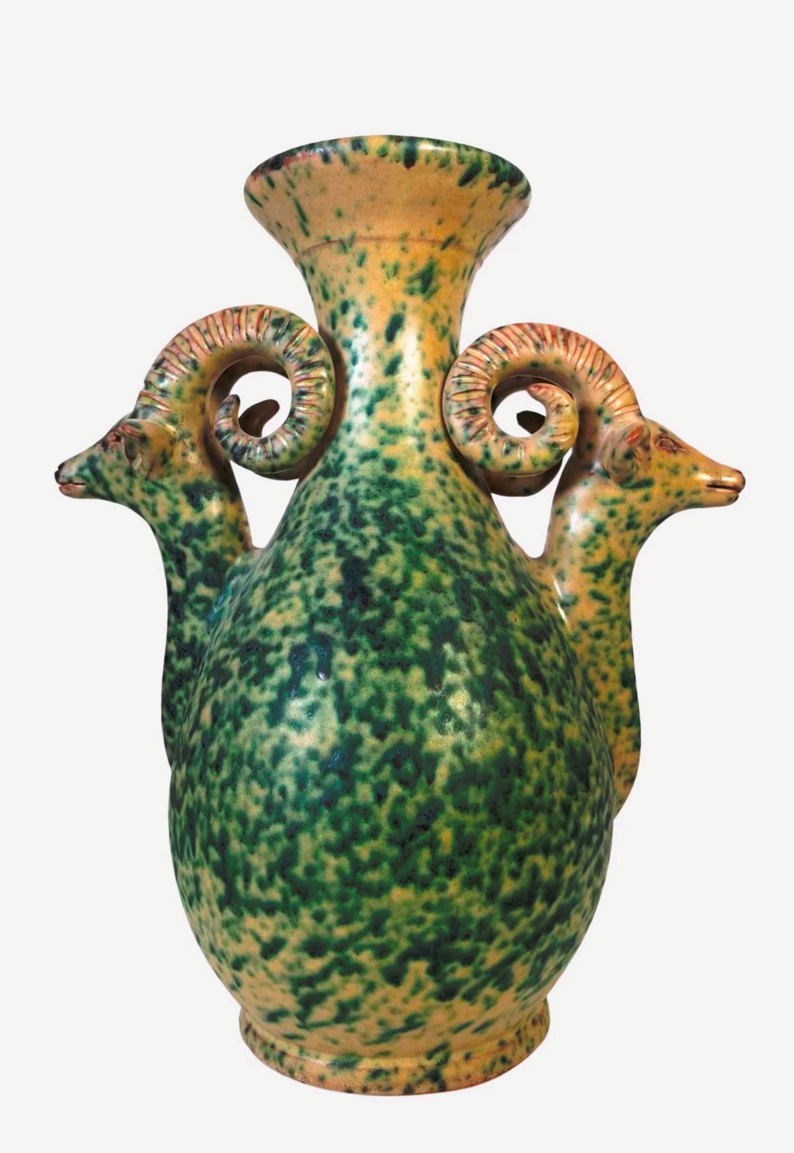 Etruscan-Style Glazed Earthenware Vase (1 of 4)