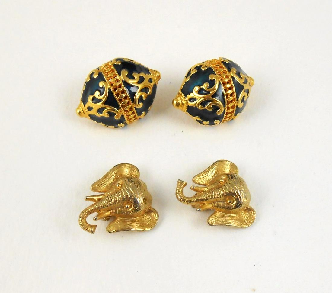 Two Pairs Of Vintage Earclips, Signed (1 of 2)