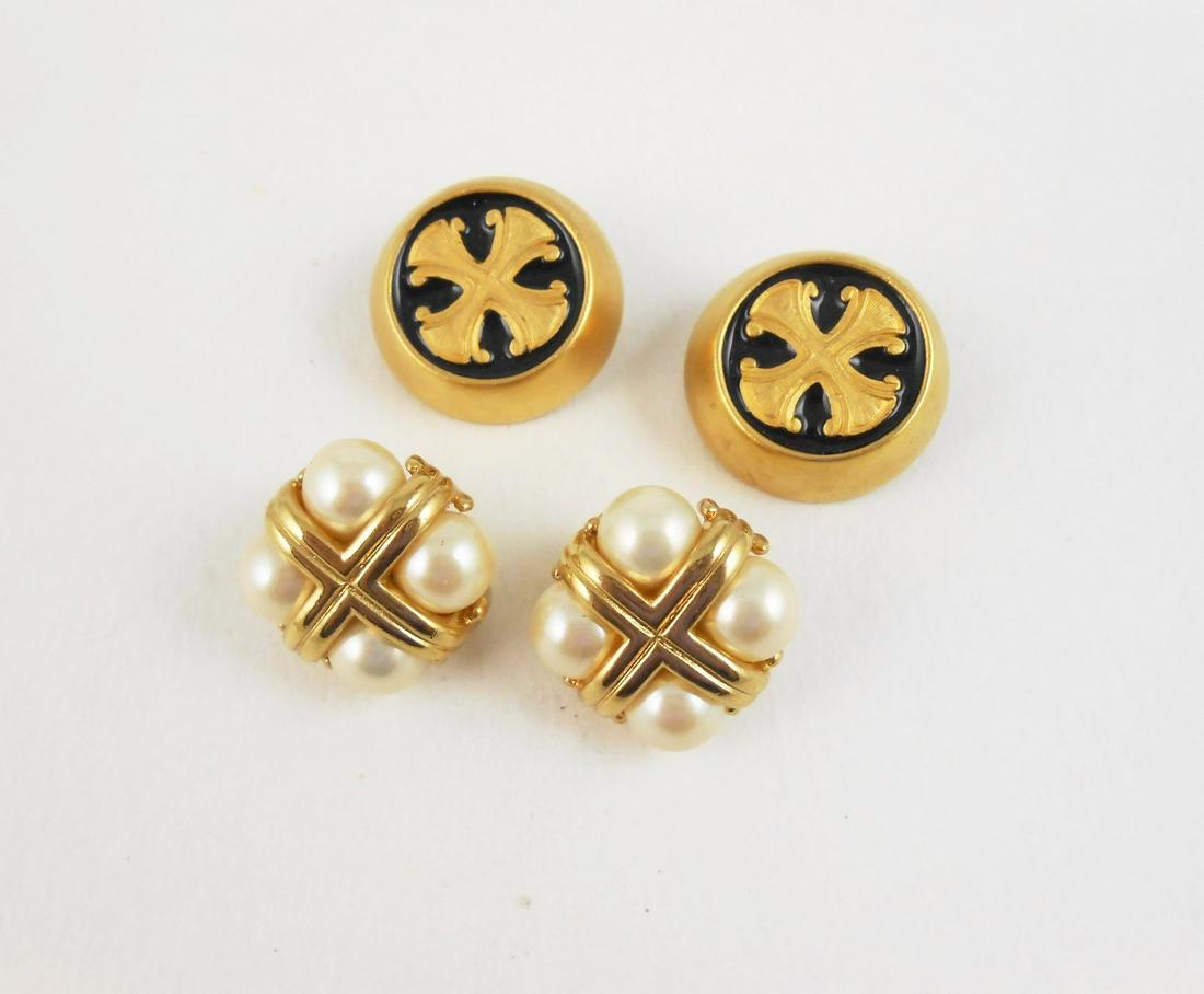 Two Pairs Of Vintage Fashion Earrings, One Signed (1 of 2)