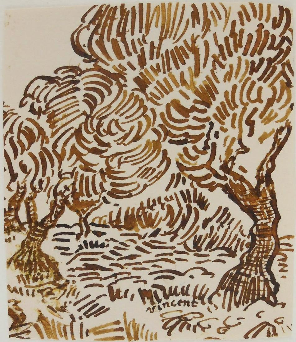 Vincent Van Gogh (1853-1890) Ink Sketch (1 of 2)