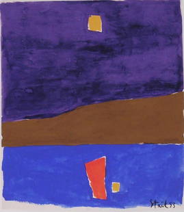 Nicolas De Stael (1914-1955) Gouache: Gouache on wove watercolor paper, untitled abstract composition, signed (Nicolas de Stael*, 1914-1955). 8 1/4 x 7 1/4 inches. Very good condition, having no apparent damage or repairs. Unframed for in