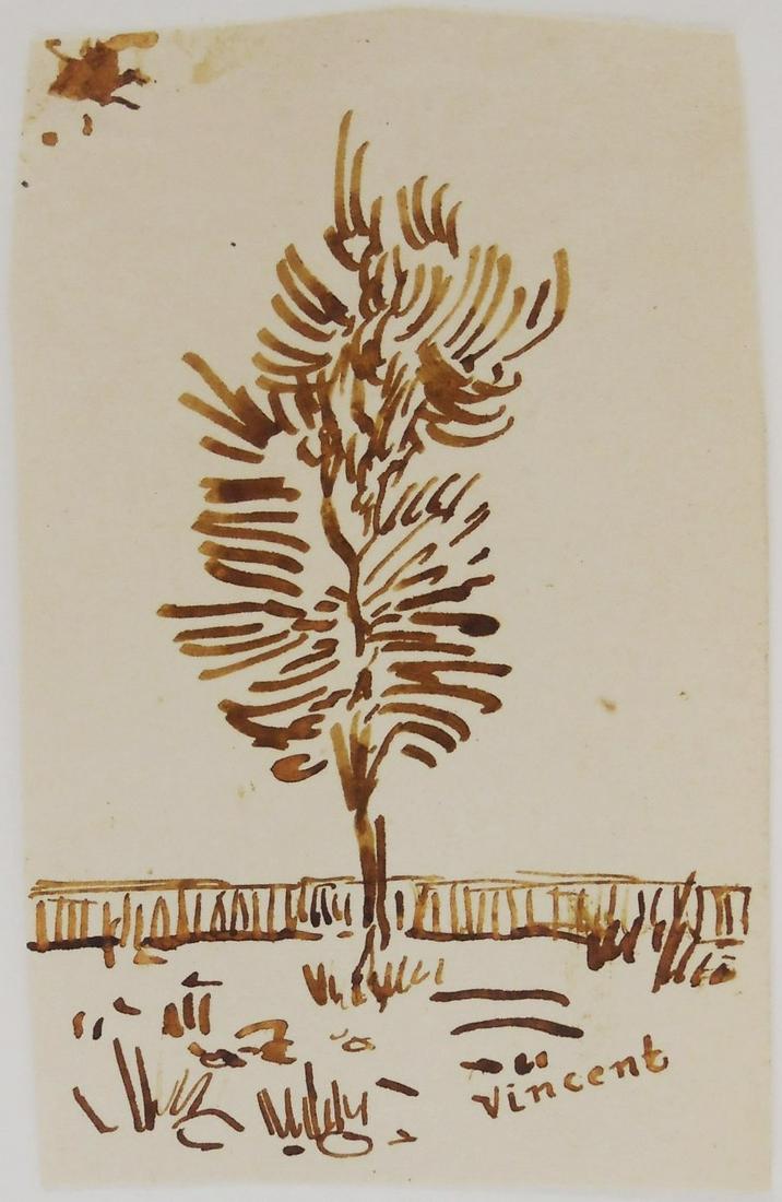 Vincent Van Gogh (1853-1890) Ink Sketch (1 of 2)