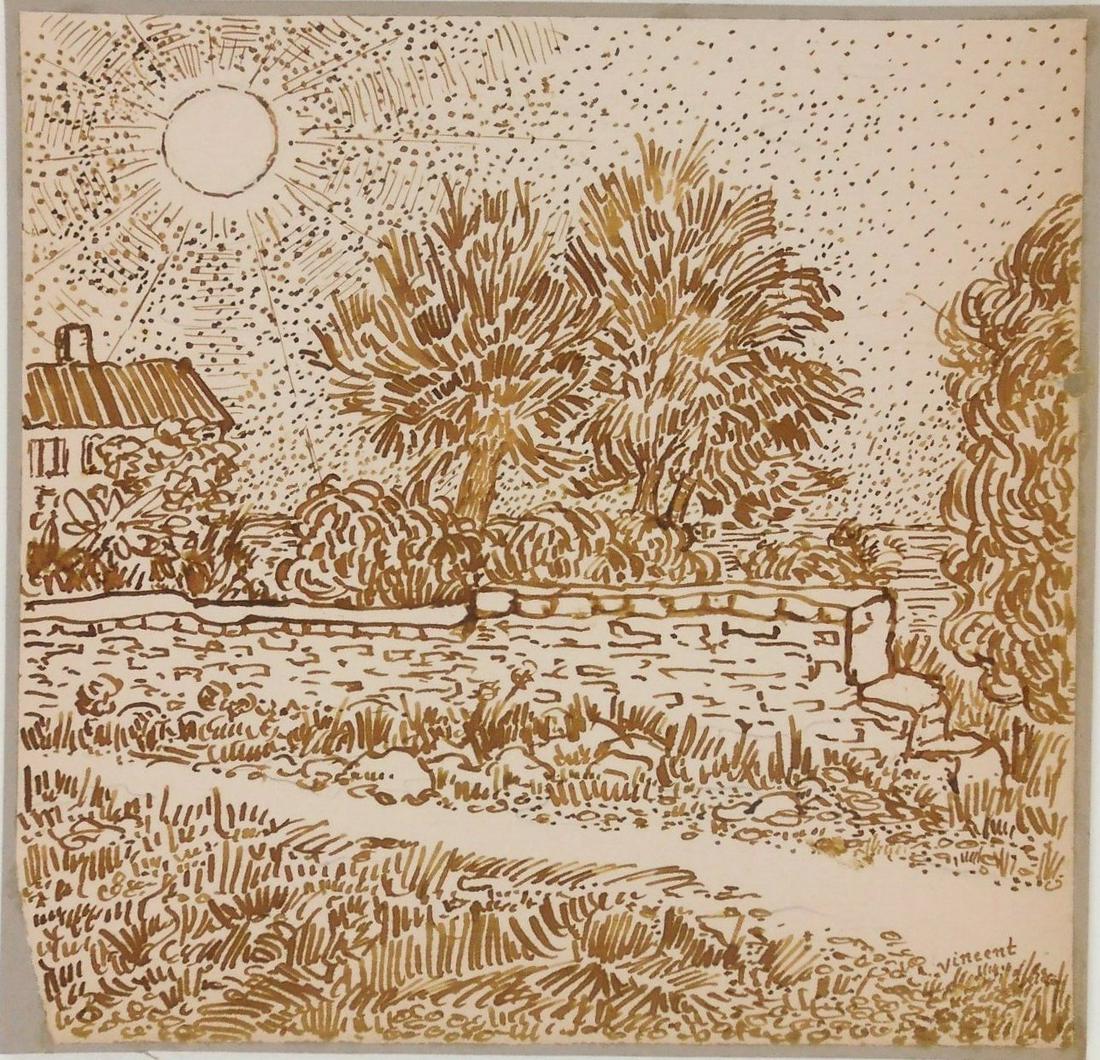 Vincent Van Gogh (1853-1890) Ink Drawing (1 of 2)