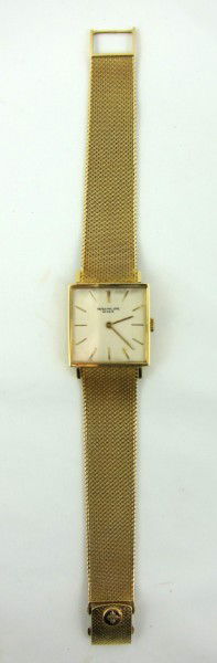 Patek Philippe 18KT Gold Wristwatch: Having a square face and Patek Philippe gold bracelet. Fully hallmarked. Very good condition. Probably circa 1960's. Movement #792107.
