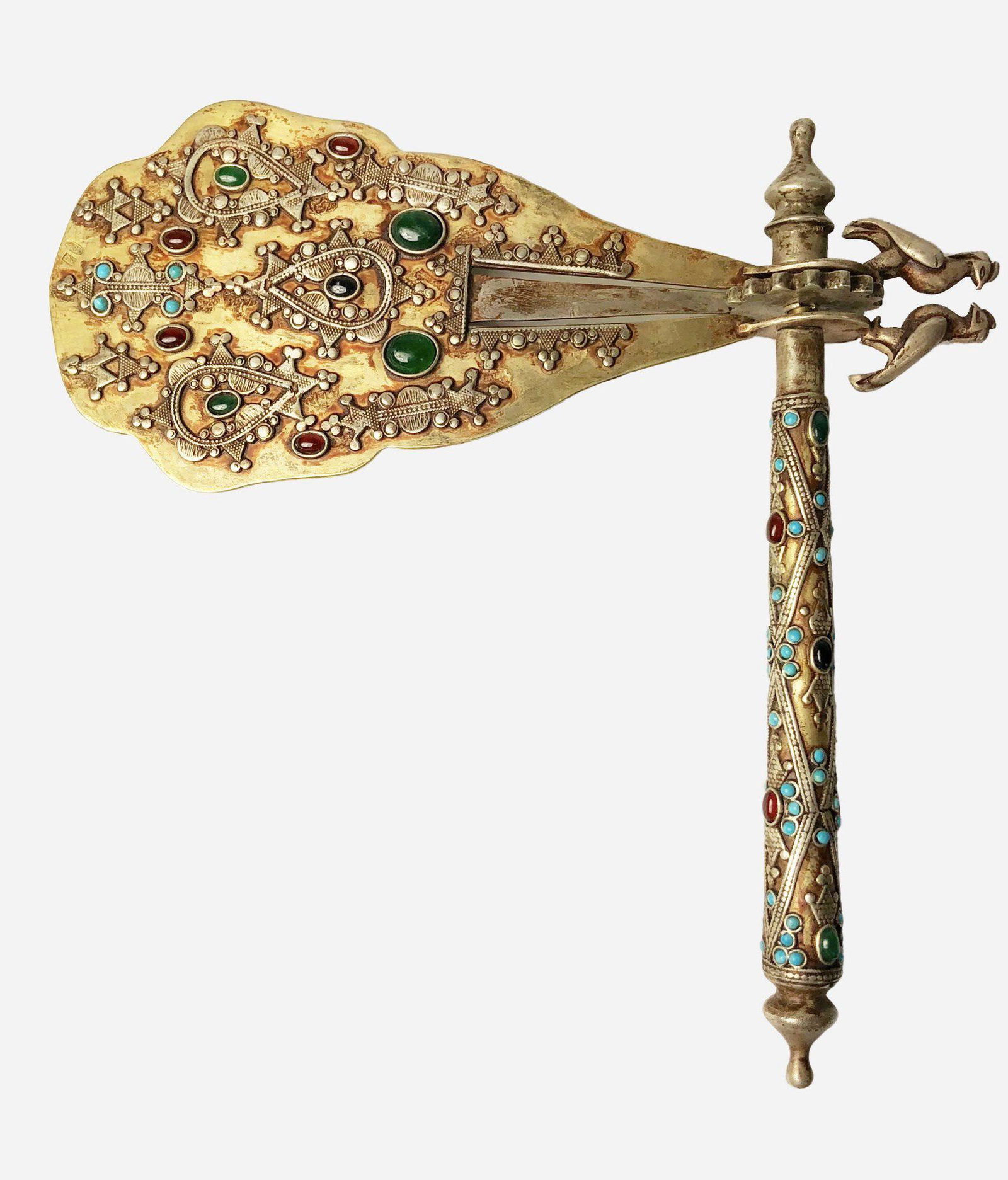 Russian Silver Gilt Jeweled Grogger (1 of 5)