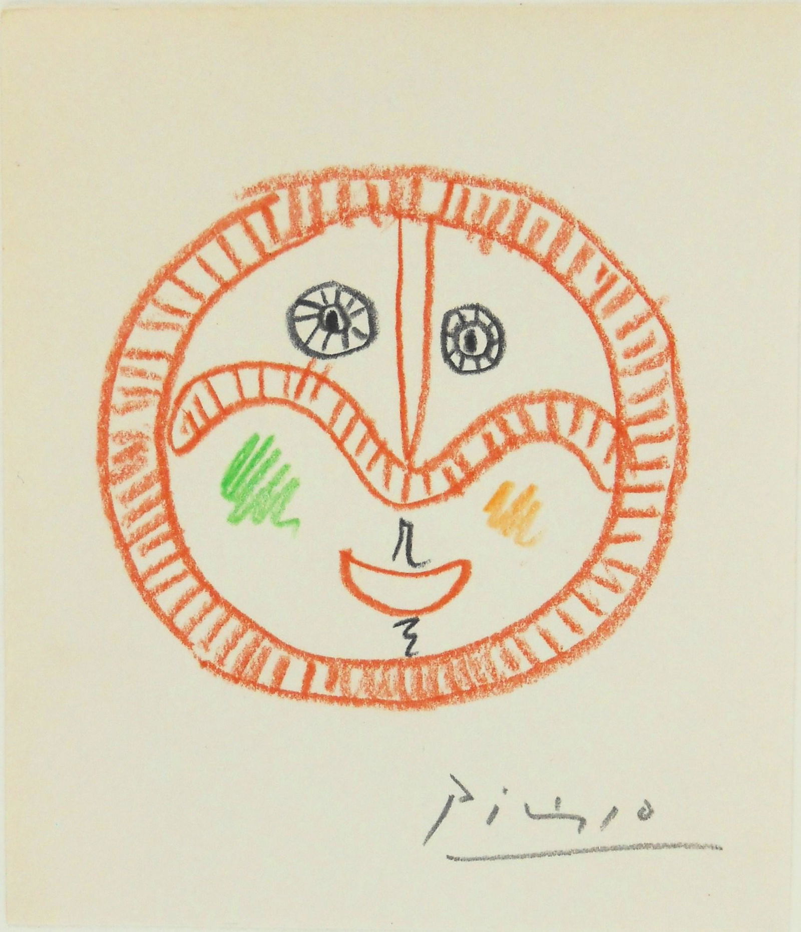 Pablo Picasso (1881-1973) Colored Pencil Sketch (1 of 2)