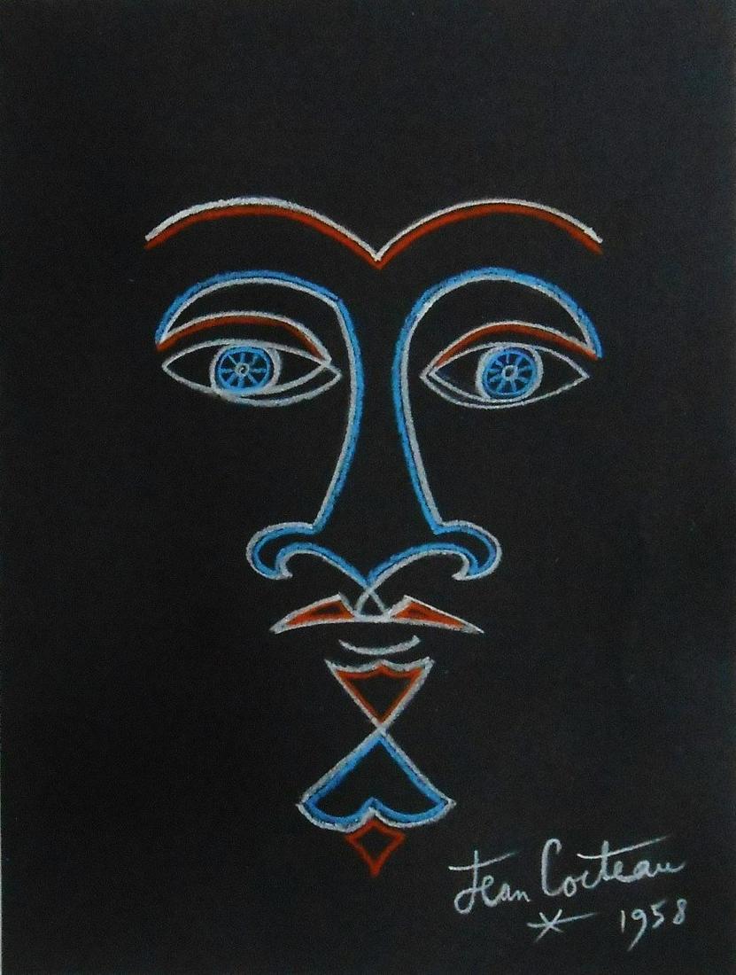 Jean Cocteau (1889-1963) Colored Chalk Drawing (1 of 2)
