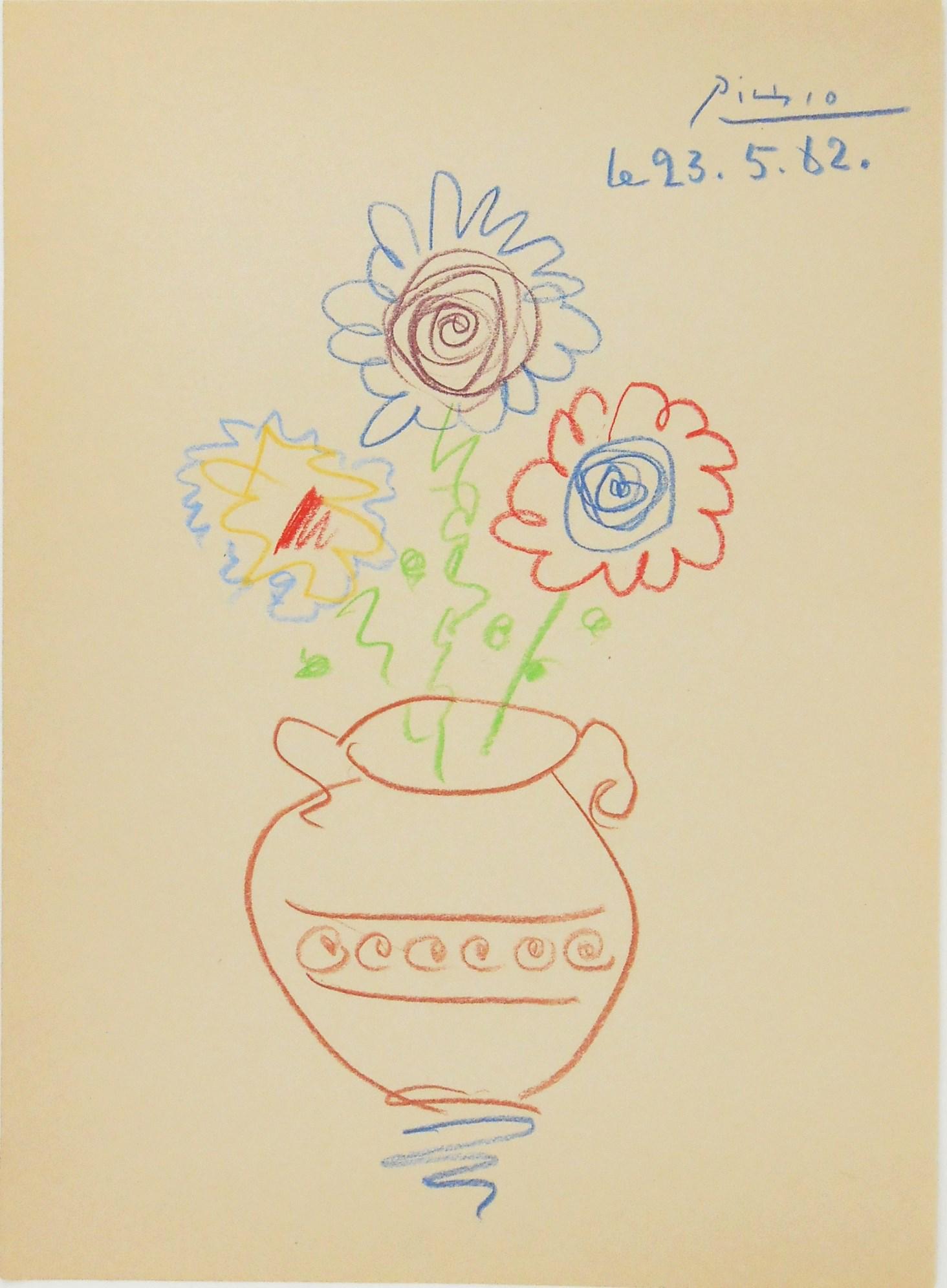 Pablo Picasso (1881-1973) Colored Pencil Sketch (1 of 2)