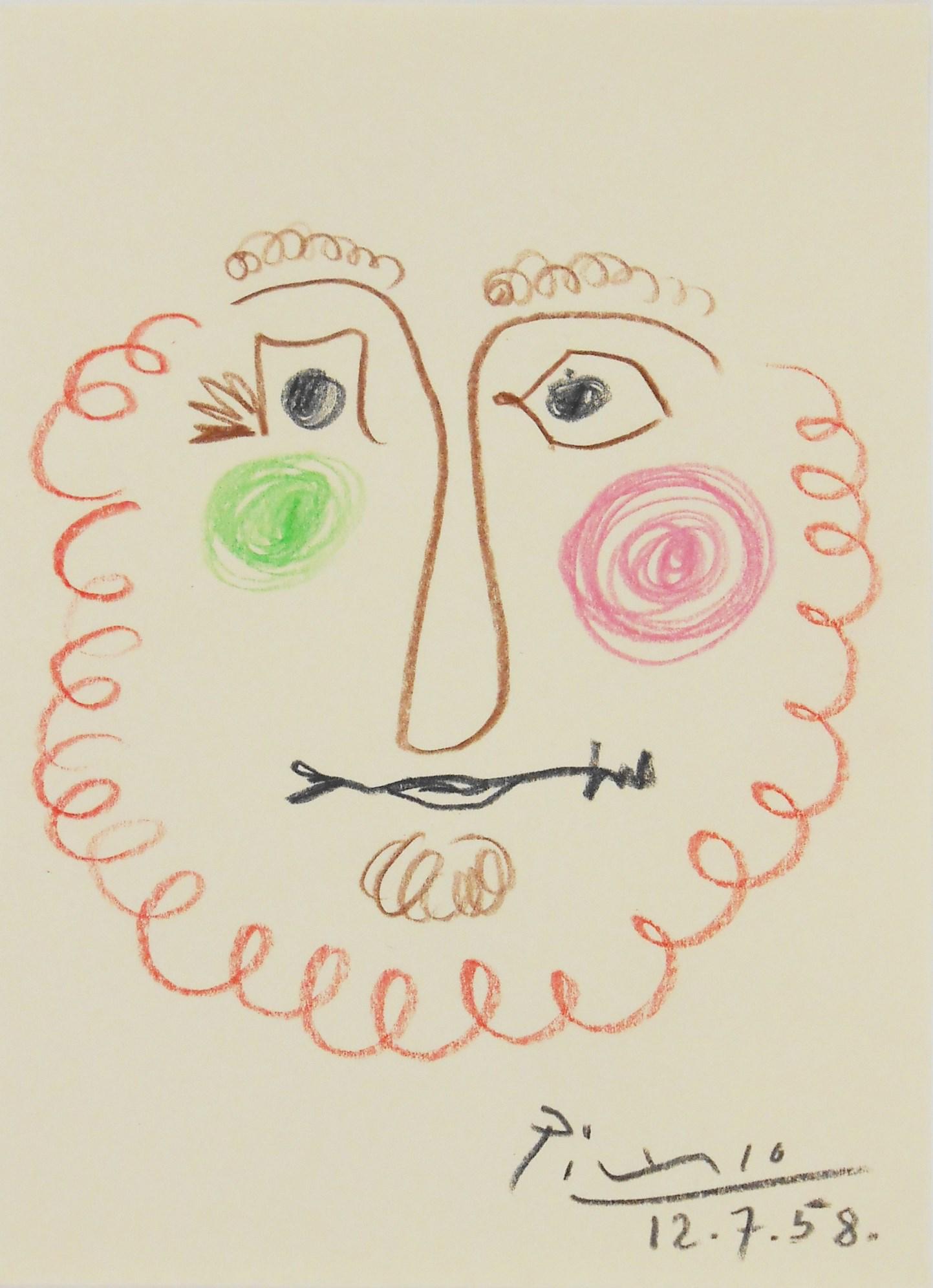 Pablo Picasso (1881-1973) Colored Pencil Sketch (1 of 2)