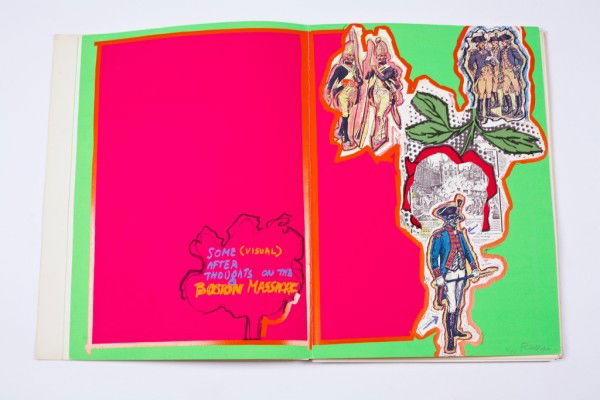 Larry Rivers Folio, Boston Massacre, 1970: Signed and numbered edition, 44/150. Each image is pencil signed by the artist. Comprising 10 prints with the cover (two missing from the original 12). Each measures 19 3/8 x 29 5/8 inches (unfolded).