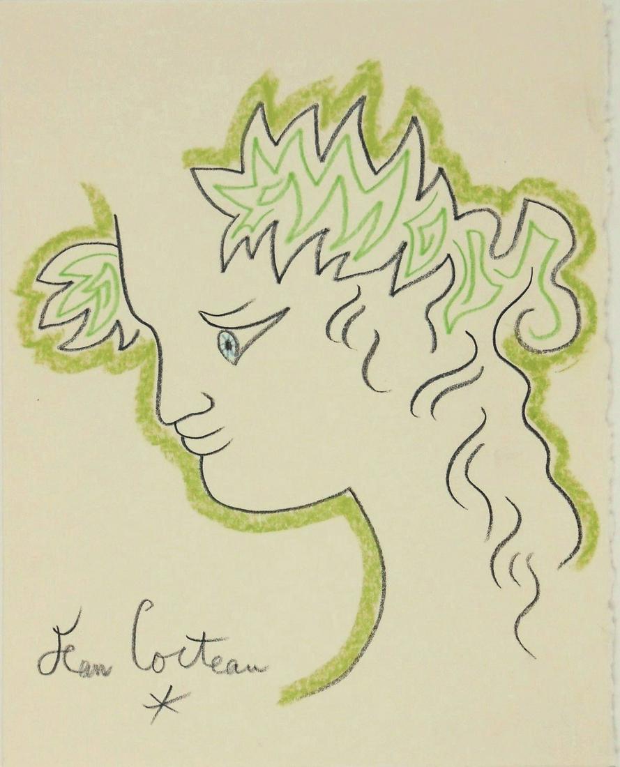 Jean Cocteau (1889-1963) Colored Pencil Drawing (1 of 2)