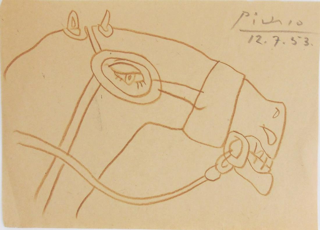 Pablo Picasso (1881-1973) Colored Pencil Sketch (1 of 2)