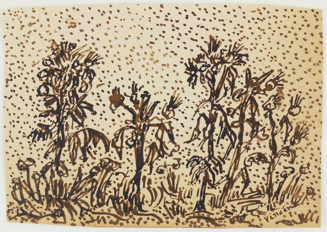 Vincent Van Gogh (1853-1890) Ink Sketch (1 of 2)