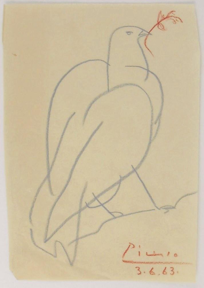 Pablo Picasso (1881-1973) Colored Pencil Drawing (1 of 2)