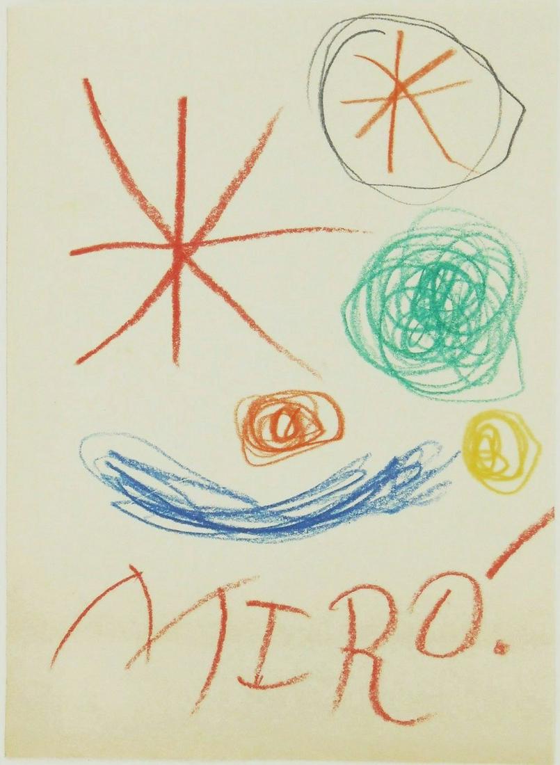 Joan Miro (1893-1983) Colored Pencil Drawing (1 of 2)