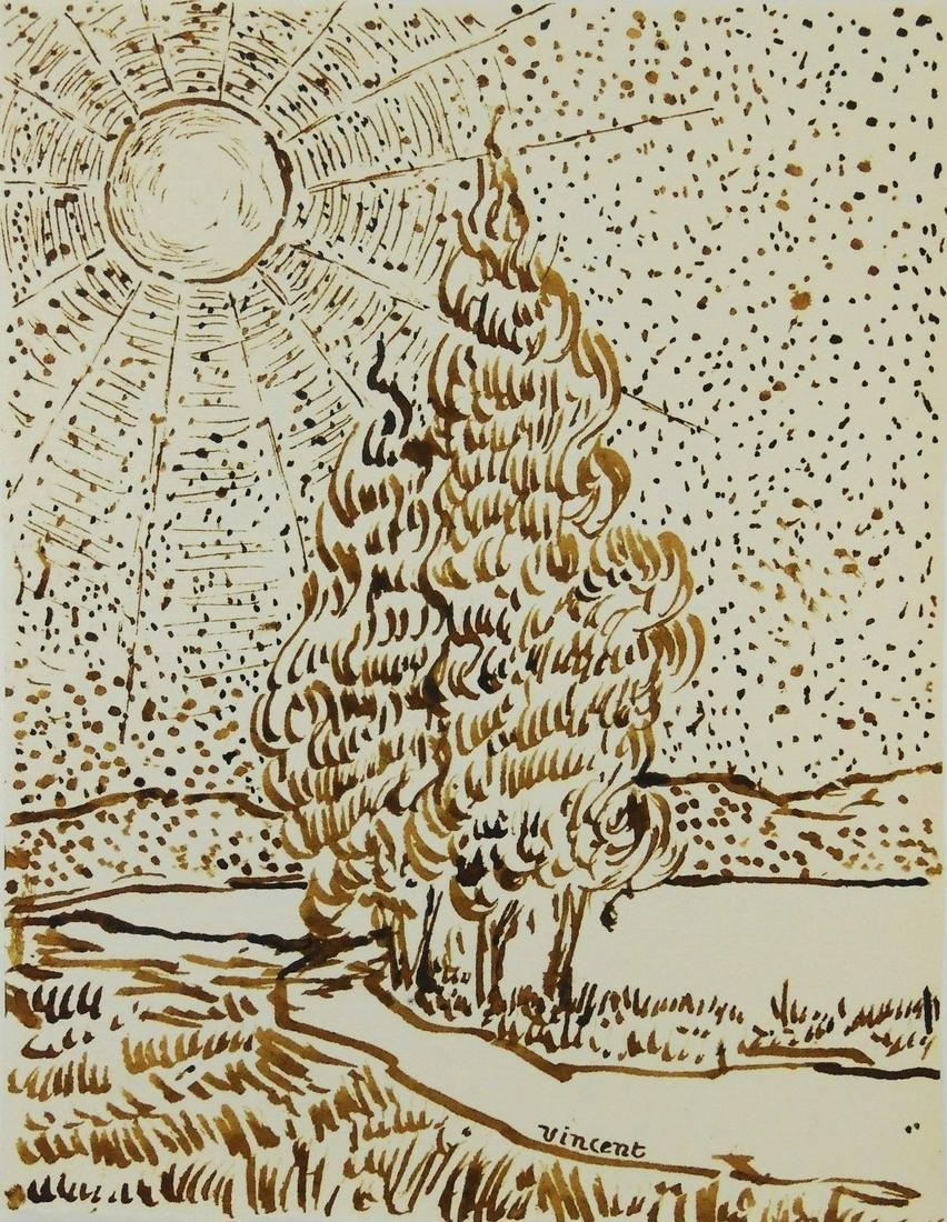 Vincent Van Gogh (1853-1890) Pen & Ink Drawing (1 of 2)