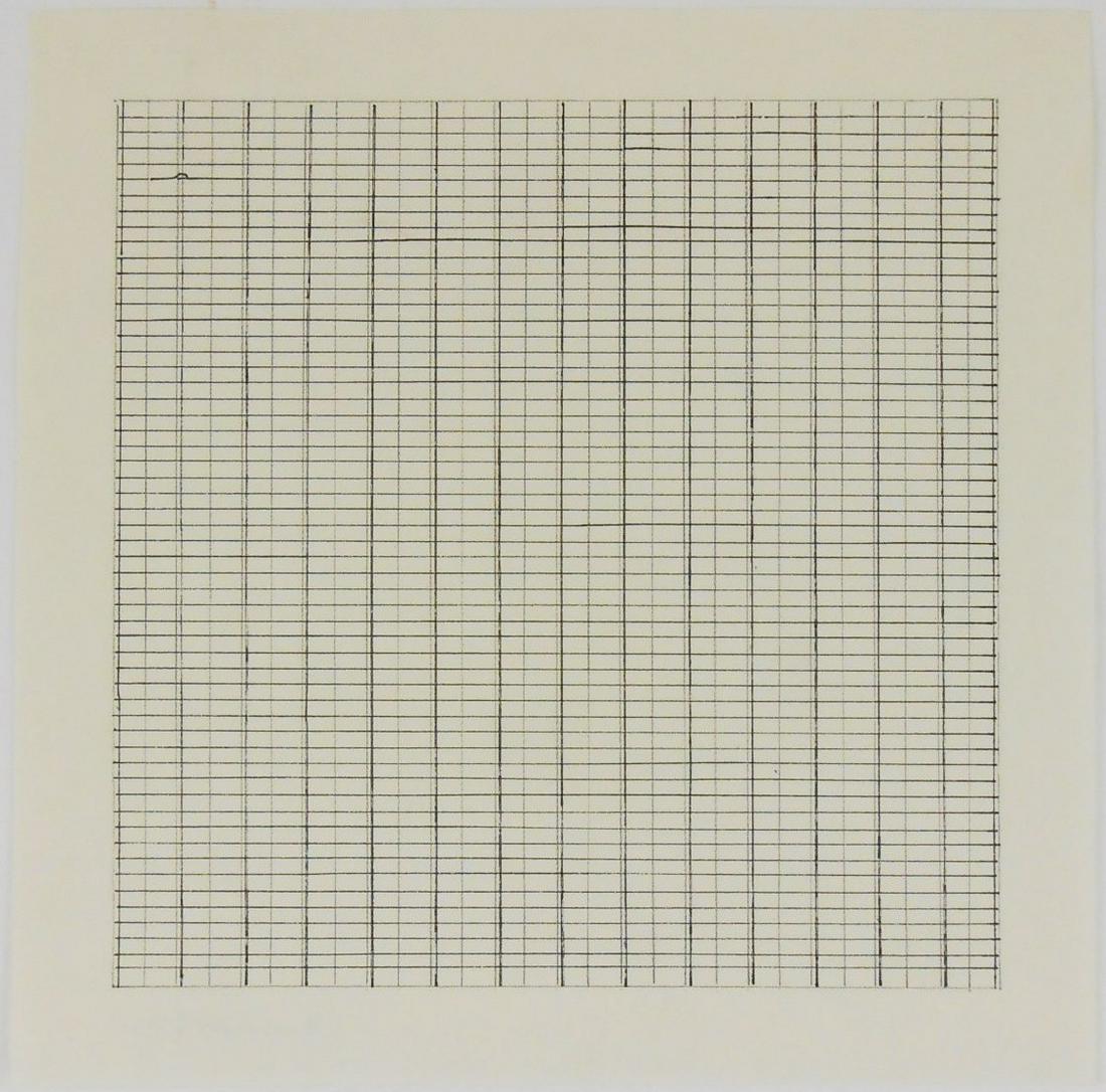Agnes Martin (1912-2004) Ink & Pencil Drawing (1 of 2)