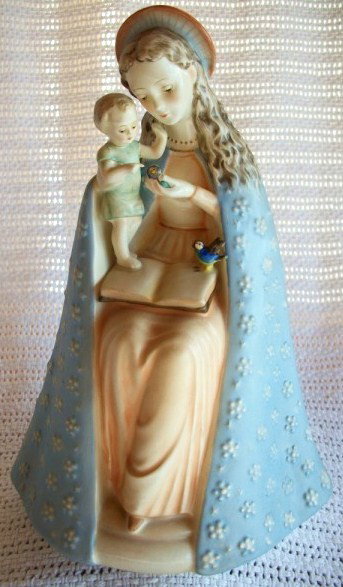Hummel Madonna & Child: Hummel Madonna and Child, blue bee mark, made in Germany. H. 9 3/4 inches.