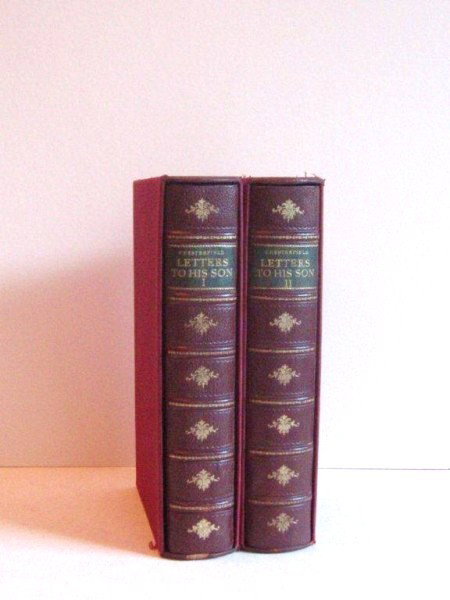 Lot Of Two Volumes: Letters To His Son (two volumes) by The Earl of Chesterfield; M. Walter Dunne, publisher. Full leather bindings with slipcases. Please see our "Auction Description" under "Auction Details" for more in