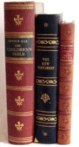 Lot Of Three Books: The Children's Bible, Hoddler and Stoughton, London "The New Testament," Oxford University Press, New York "Report to Saint Peter" by Hendrik Willem van Loon, published by George G. Harrap & Co., Lond