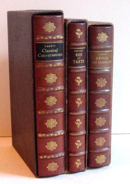 Lot Of Three Books: Classical Imaginary Conversations by Walter Landor; M. Walter Dunne, publisher, 1901 "Genius and Character" by Emil Ludwig, Blue Ribbon Books, New York "Men of Taste" by Martin S. Briggs; B. T. Batsfo