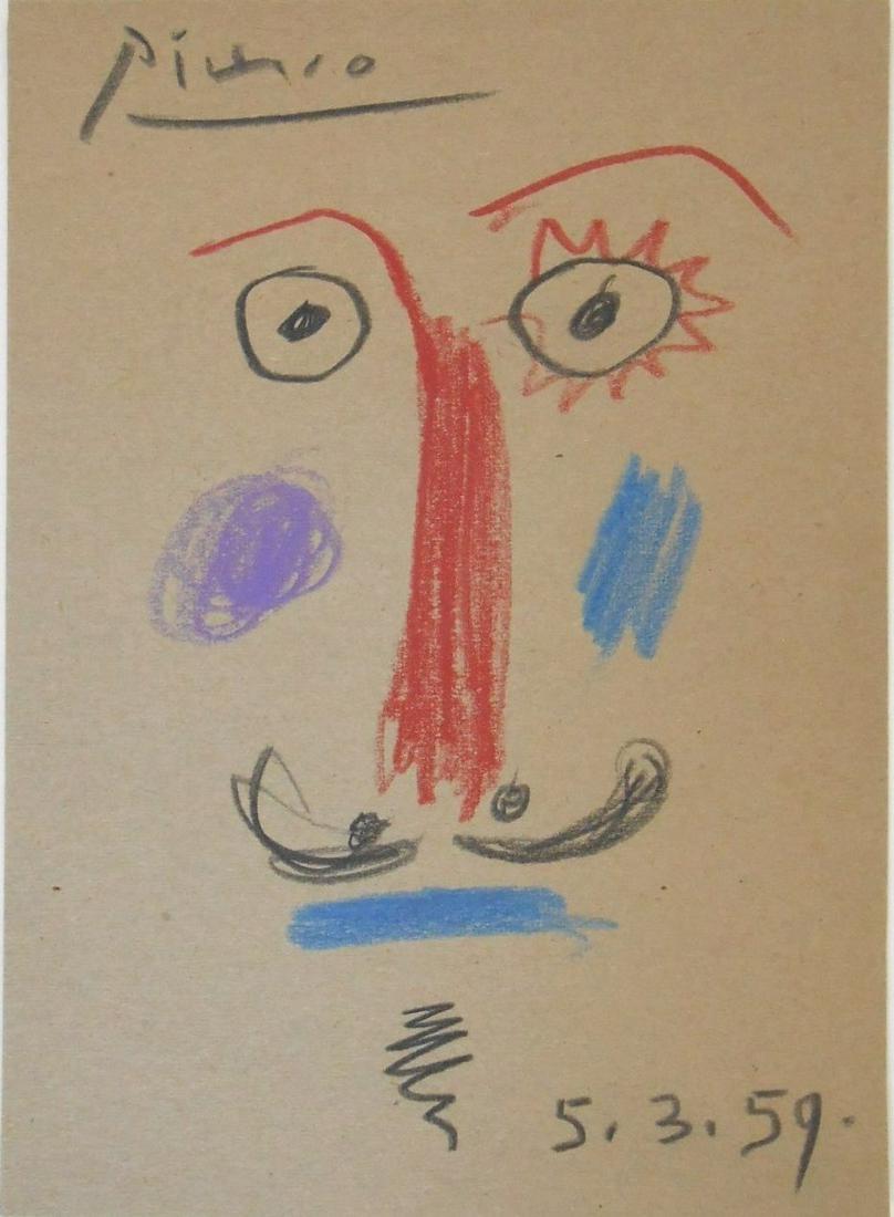 Pablo Picasso (1881-1973) Colored Pencil Drawing (1 of 2)