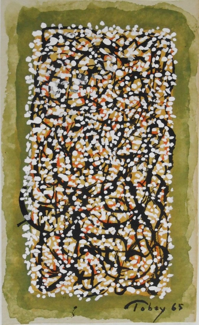 Mark Tobey (1890-1976) Tempera On Paper (1 of 2)