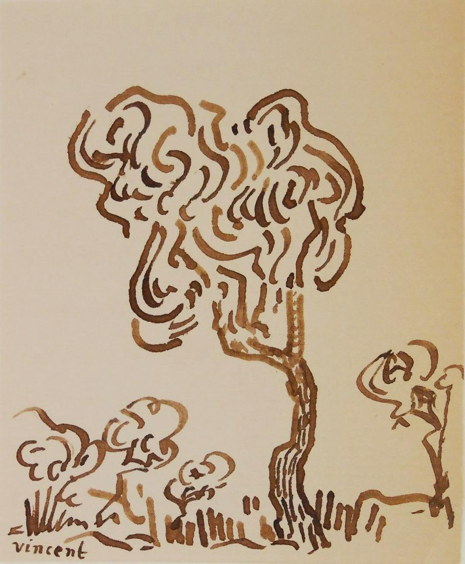 Vincent Van Gogh (1853-1890) Ink Sketch (1 of 2)