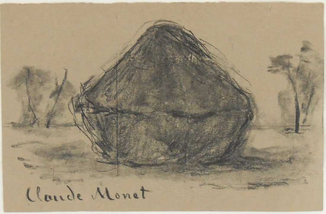 Claude Monet* (1840-1926) Charcoal Drawing (1 of 2)