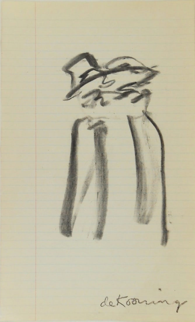 Willem De Kooning* (1904-1997) Charcoal Drawing (1 of 2)
