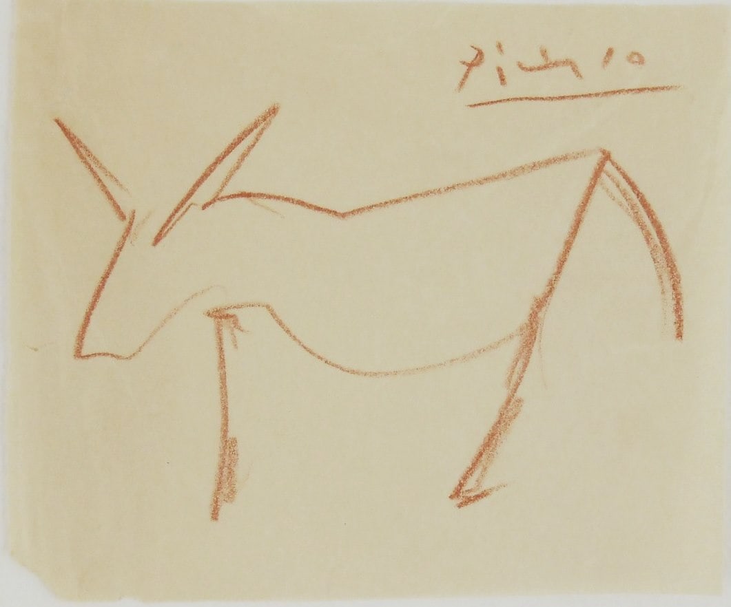 Pablo Picasso* (1881-1973) Sanguine Pencil Sketch (1 of 2)
