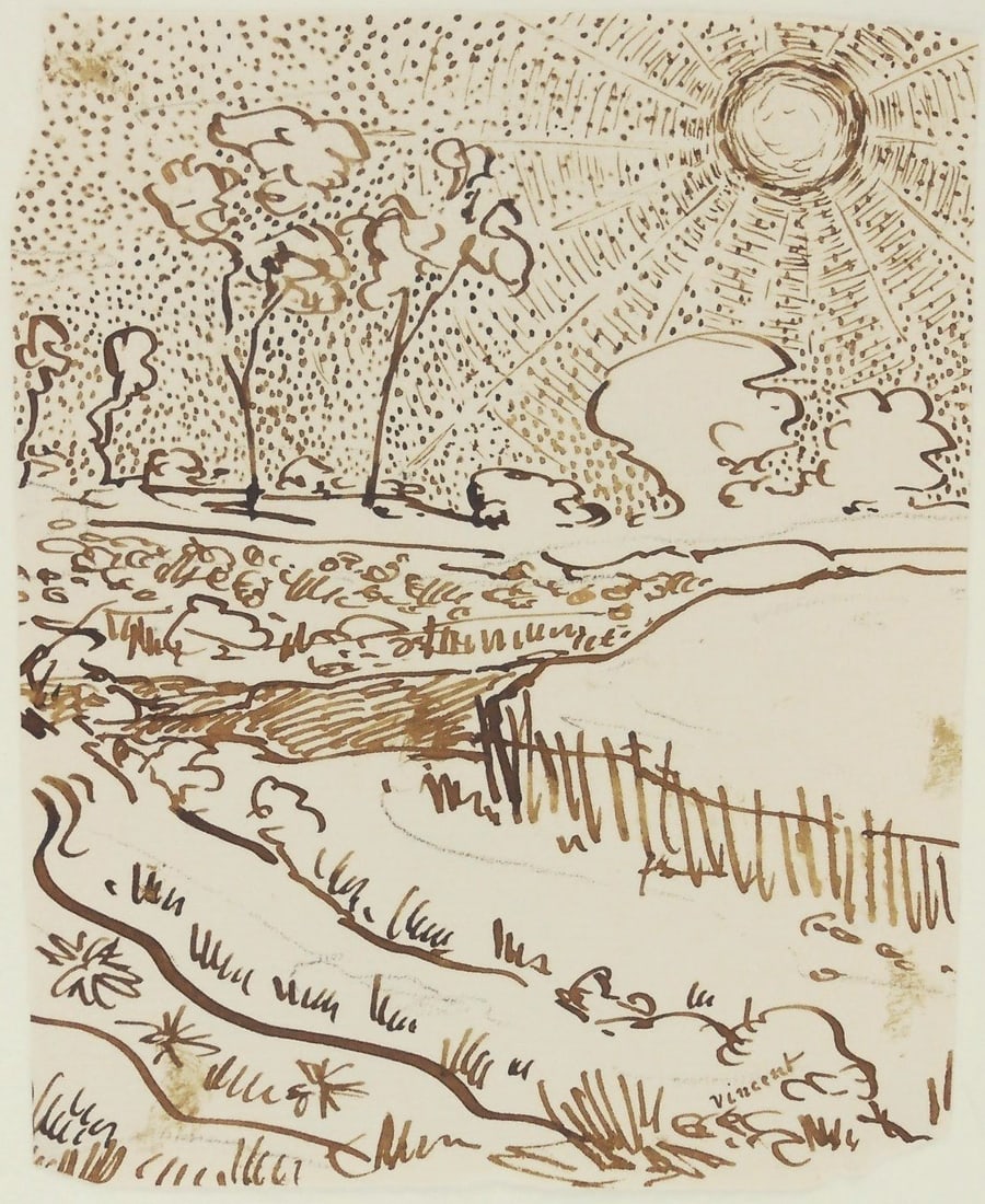 Vincent Van Gogh* (1853-1890) Pen & Ink Sketch (See Disclaimer) (1 of 2)