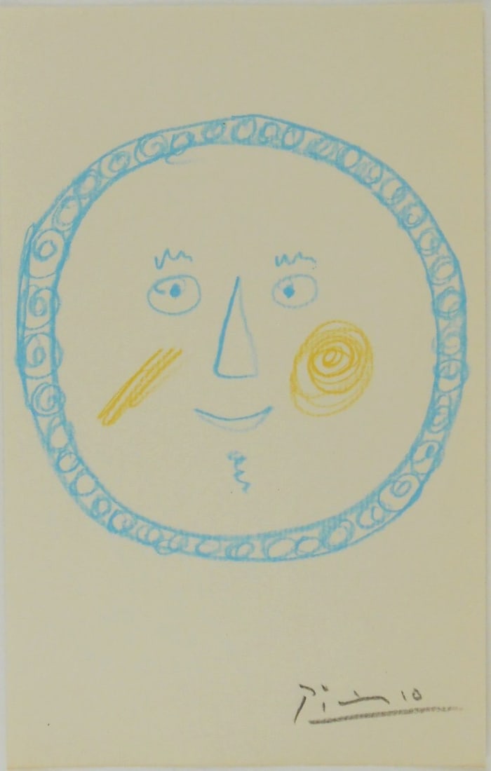 Pablo Picasso* (1881-1973) Colored Pencil Sketch (1 of 2)